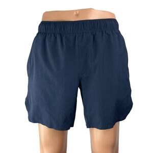 Fourlaps Men's Navy Blue High Rise Elastic Wasit Straight Athletic Shorts Size M